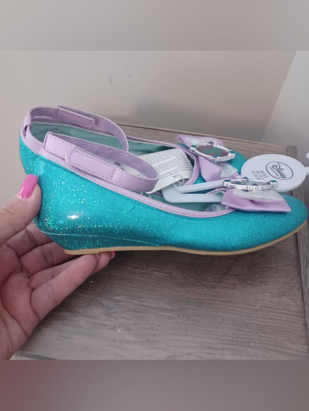 Disney Ariel Wedge Shoes Girls Sz 2 3